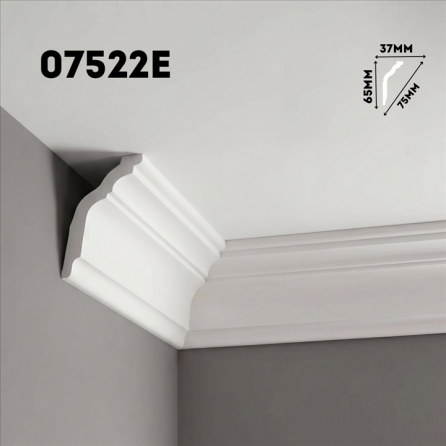 Плинтус потолочный ФОРМАТ 07522E экструзионный