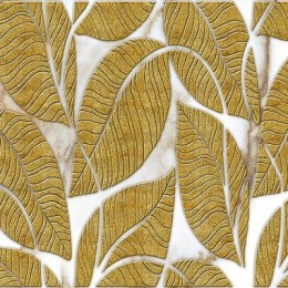 Декоративные панели мозаика Листья Золото Светлый фон 960*480 мм